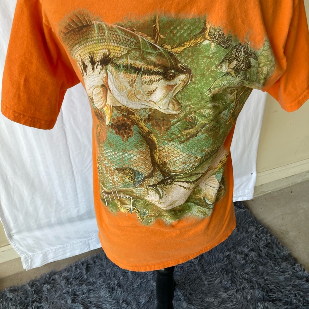 Guy Harvey Orange and Blue Graphic Tee